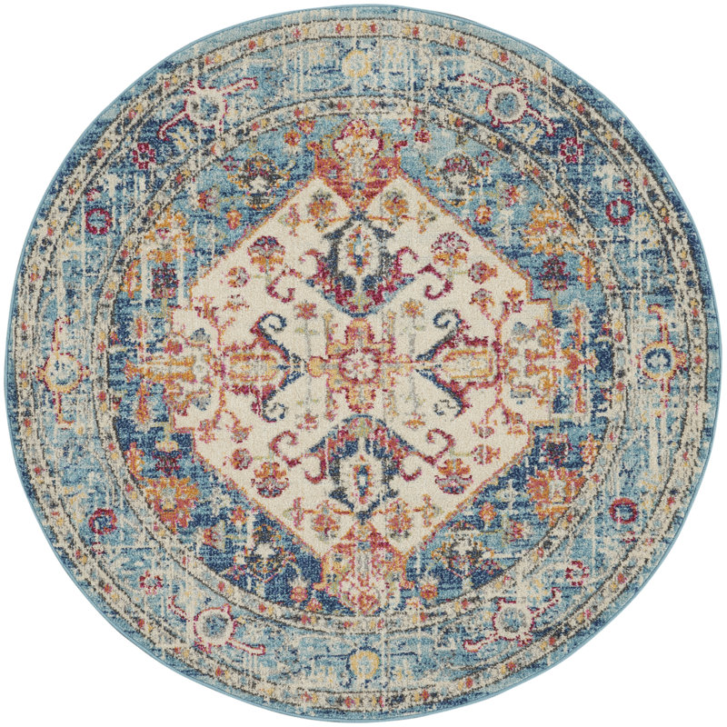Tapis ivoire traditionnel Augusta, Rond 5 pi 3 po