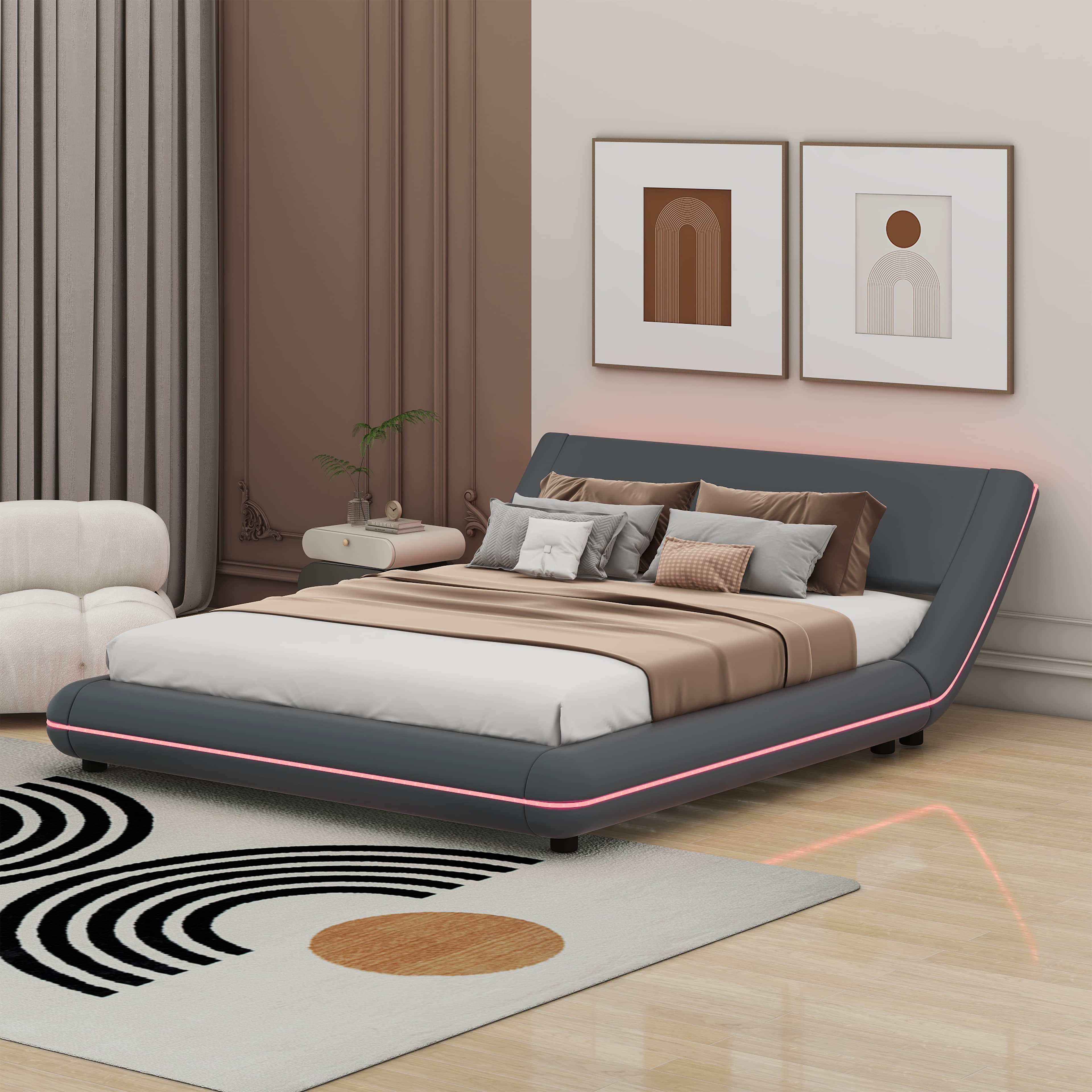 Brayden Studio® Caybree Full Size Upholstery Platform Bed Frame with ...