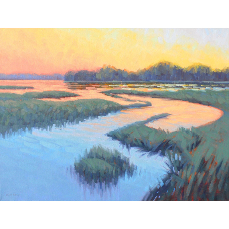 Marsh At Sunrise Print by Diana Johnson