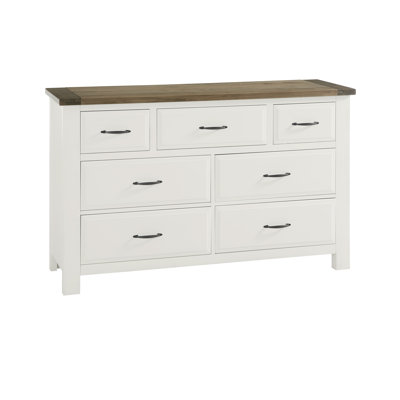 Triple Solid Wood 62'' W 7 - Drawer Dresser