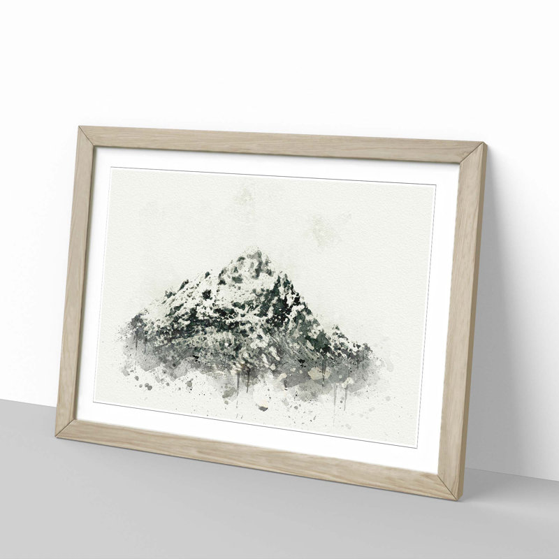 Mountain in Scotland in Abstract - Picture Frame Graphic Art Print, 48cm H x 65cm W x 2cm D, Oak Framed