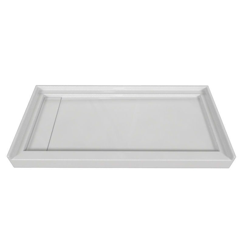 Signature 60'' W 30'' D Rectangular Single Shower Base, Left, White