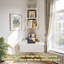 Ensemble de bureau de coin et tablettes pliables murales blanc-683946208