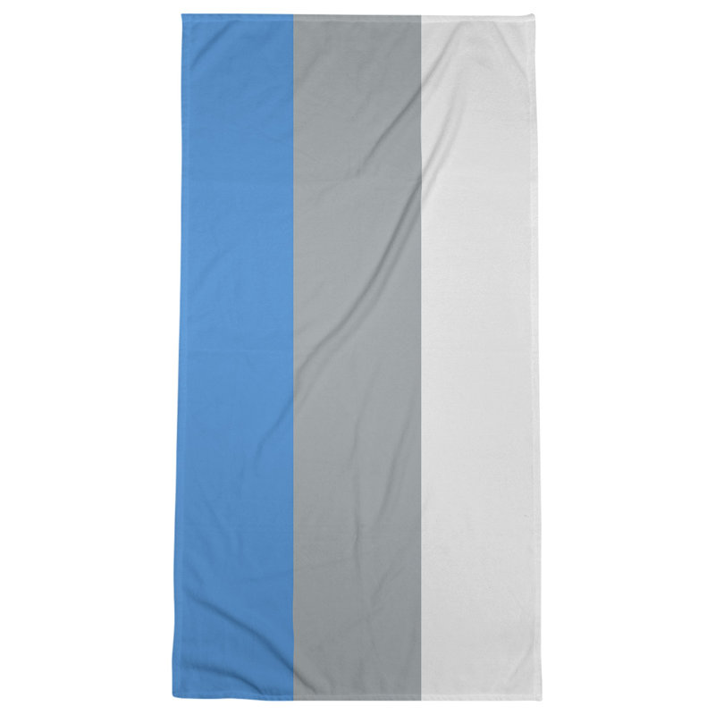 Cotton Blend Beach Towel, Gray/Light Gray/Light Blue