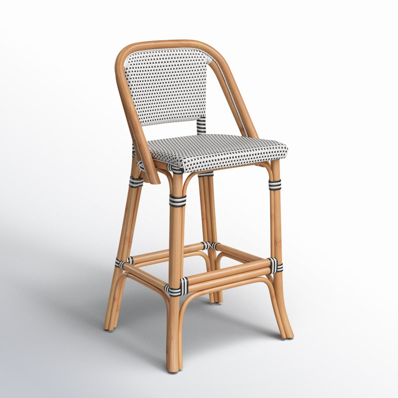 28" Bar Stool, Black/White