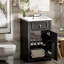 Meuble-lavabo de 20 pouces avec lavabo en céramique, porte à fermeture douce, tablette réglable et support de rangement fixé à la porte-1089394273