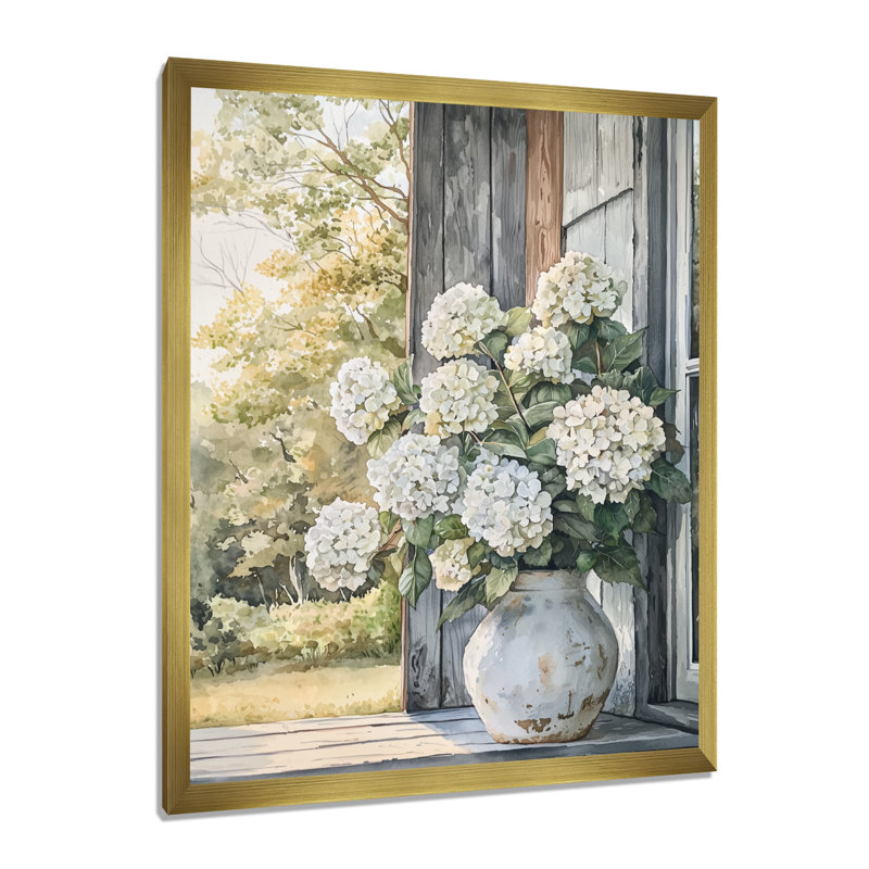 Bayle - salon d'art mural floral, H 20 po x l 12 po, Reproduction encadrée d'une seule photo, Doré