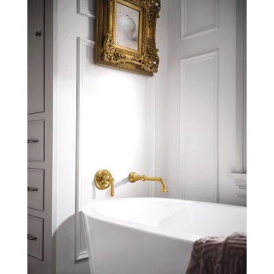 Colinet Single Handle Wall Mount Tub Filler High Flow Tub Faucet With 10" Spout Reach