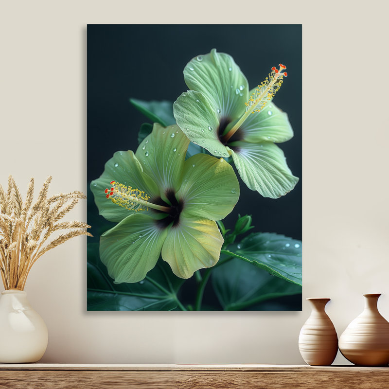 Décoration murale Gerber - Hibiscus, Métal métal, H 20 po x l 12 po x P 1 po