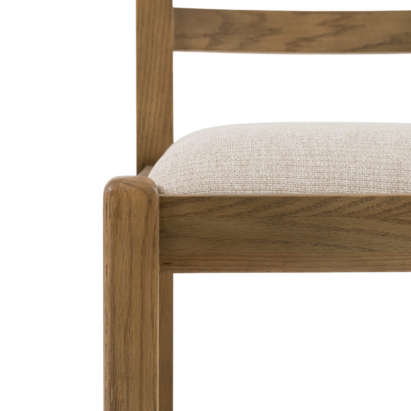 50cm H Polyester Blend Upholstered Ladder Back Side Chair in Brown