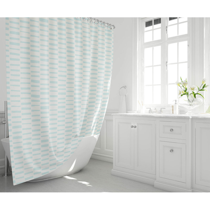 Flat Attack Ultra-Thin Lightweight Shower Curtain, Blue/Light Blue