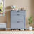 Shoe Cabinet with 2 Flip Drawers & Top Drawer, High-Gloss Hidden Entryway Shoe Storage Organizer-644522178-691230664