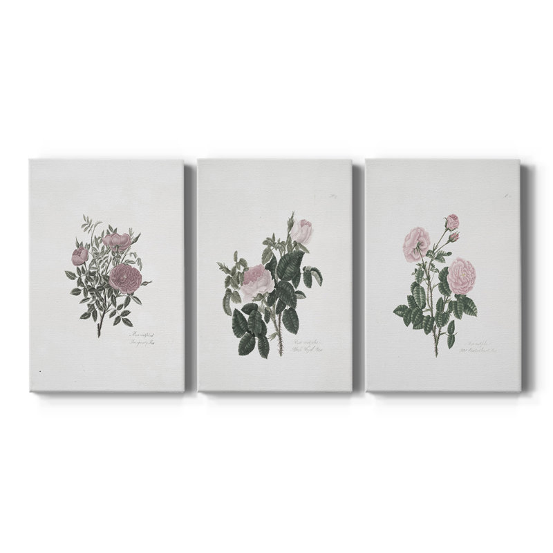 Imprimé floral rétro CLxxxviii - toile tendue sur mesure - 3 pièces