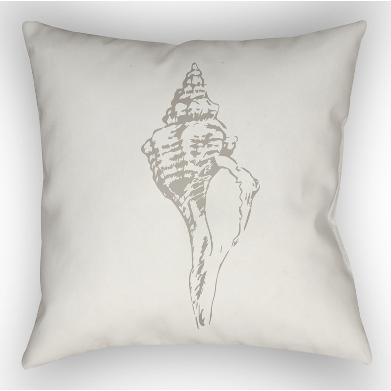  Shells Indoor/Outdoor Throw Pillow, Neutral, 20" H x 20" W x 4" D