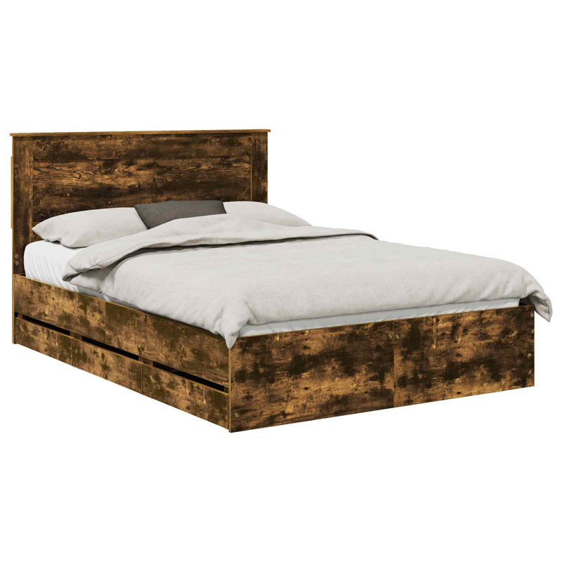 Bed, European Double (140 x 200 cm), Smoked Oak