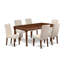 Ensemble de table de salle à manger 7 pièces comprenant une table rectangulaire en bois avec 6 chaises rembourrées en tissu crème, acajou-1677582607-1726642784-1726642787