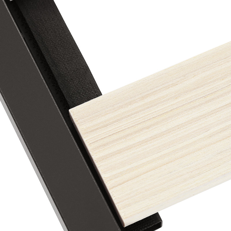 Dekker Metal Platform Bed with Wooden slat support 25cm/10in Height, Black, Double (4'6)