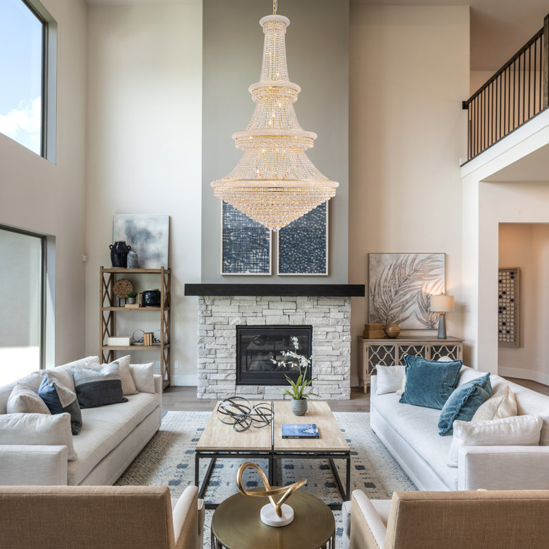 42-Light Dimmable Tiered Chandelier