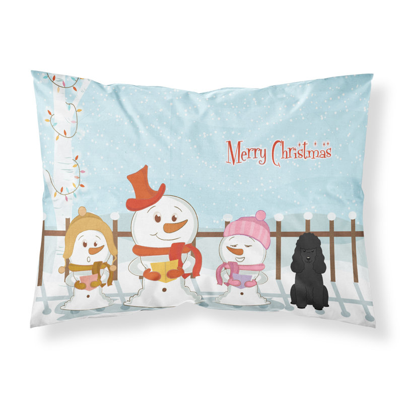 Taie d'oreiller Merry Christmas Merry Christmas, Caniche noir et choristes