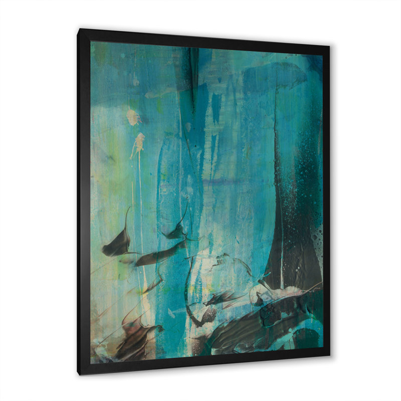 Liquide, univers avec une touche d'or II - reproduction sur toile, H 32 po x l 16 po x P 1 po