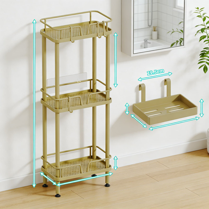 Corner Shower Caddy Organizer - 3-Tier Rustproof Stainless Steel Bathroom Shelf With Soap Holder And 4 Hooks For Space-Saving Storage