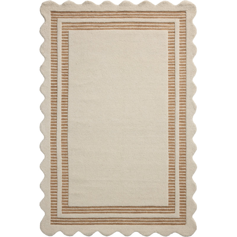 Tapis Chris Loves Julia x Loloi Scottie, Rectangulaire 3 pi 6 po x 5 pi 6 po, Ivoire / rouille