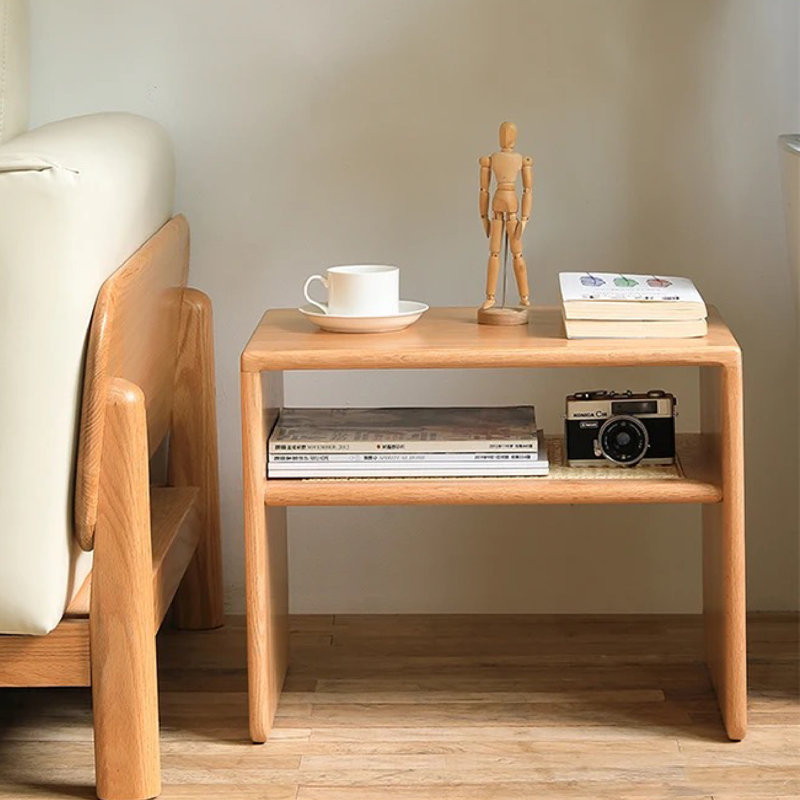 Table de bout en bois massif de 15,75 po de hauteur Lina