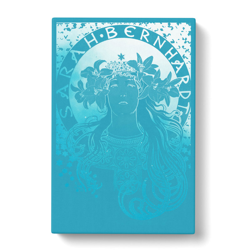 Sarah Bernhardt In Blue by Alphonse Mucha - Wrapped Canvas Painting, 76cm H x 50cm W x 3cm D