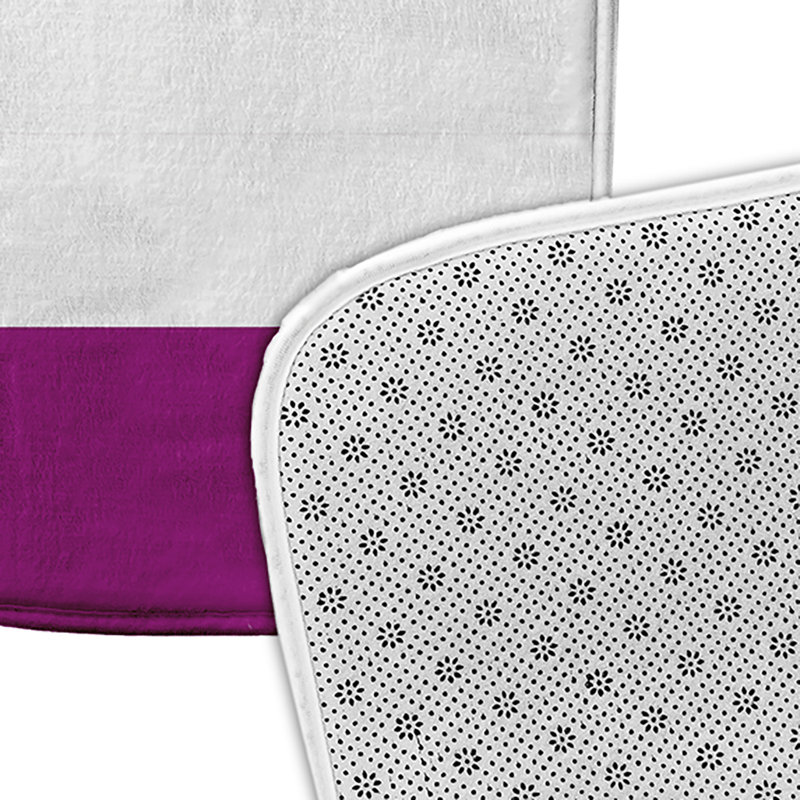 Tapis de bain Aijah, Gris / Mauve