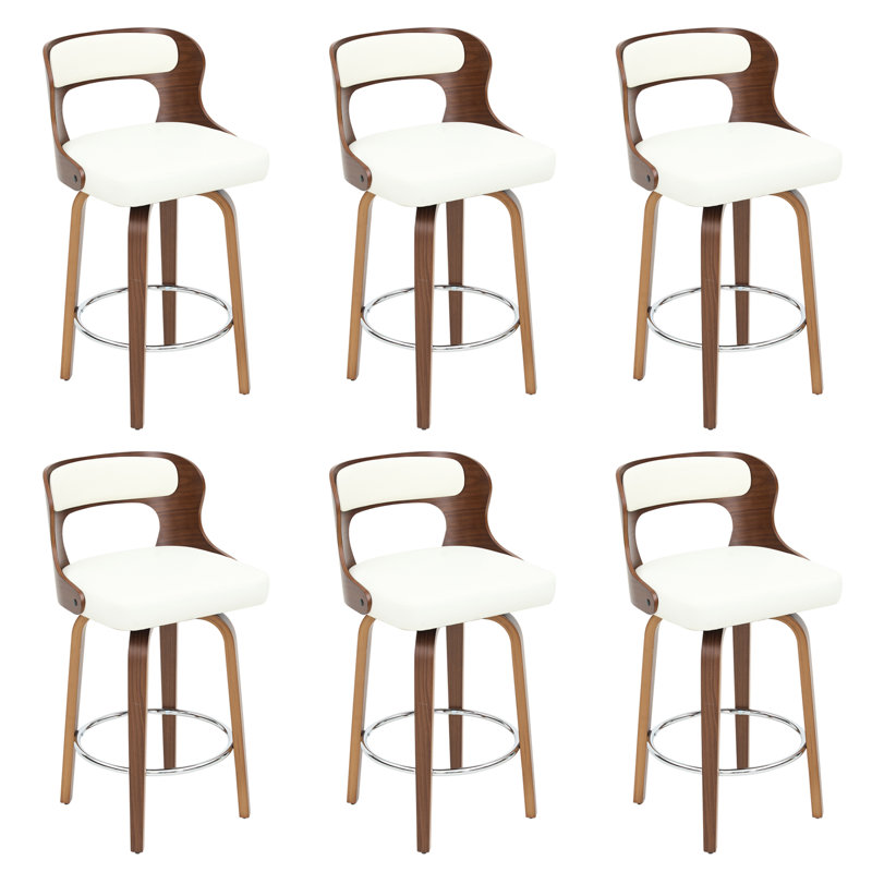 Tabouret de bar et de comptoir pivotant en similicuir, Noir, noir, noir, noir