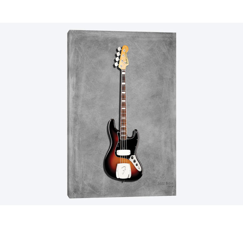 «Fender Jazz Bass 74», impression sur toile tendue, H 12 po x l 8 po x P 0,75 po, Toile tendue, Pas de tapis
