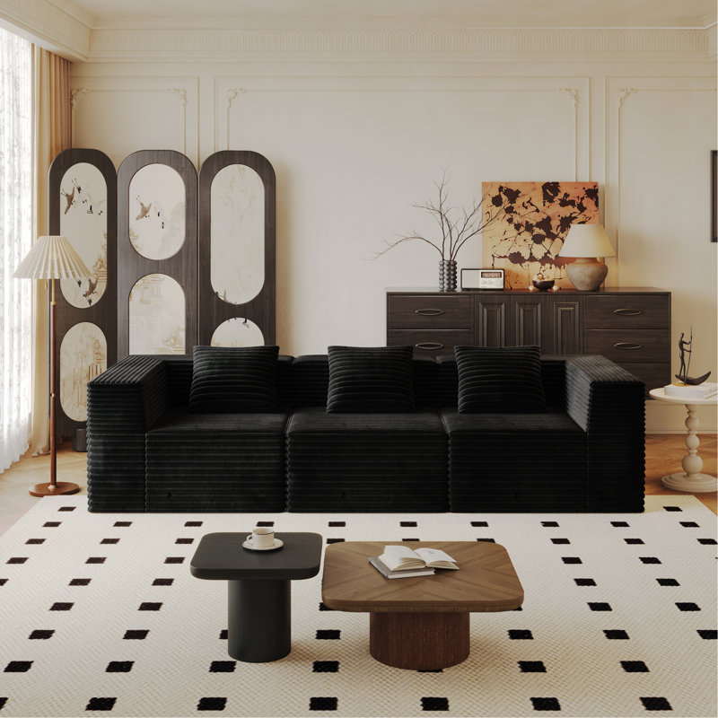 Canapé modulaire modulaire pour salon avec siège profond, canapé à compression, mousse à mémoire de forme haute densité, canapé rembourré désossé, sans assemblage (siège 3 *)