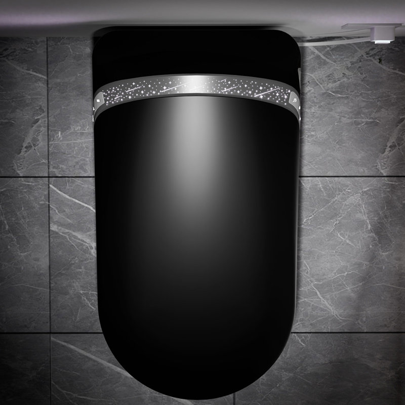 Smart Toilet For Bathroom With Starry Night , Bidet Feature, Auto Lid - Open/Close, Foot Sensor Function, Led Display, Warm Water System, Heated Seat And Dryer Toilet, Included, Open/Close Seat,