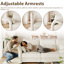 Canapé modulaire rembourré en U avec rangement, canapé à 5 places en velours côtelé avec dossier à accoudoirs réglables, coussins de soutien moelleux, beige-190029251