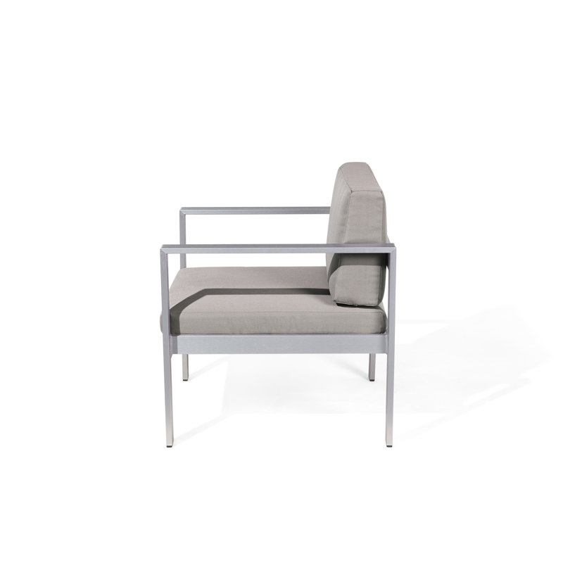 Aluminium Garden Armchair Light Grey SALERNO, Dark Grey