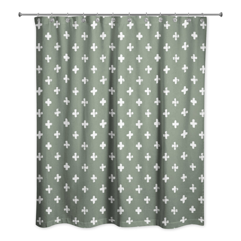 Rideau de douche à pois Riffat, Sauge