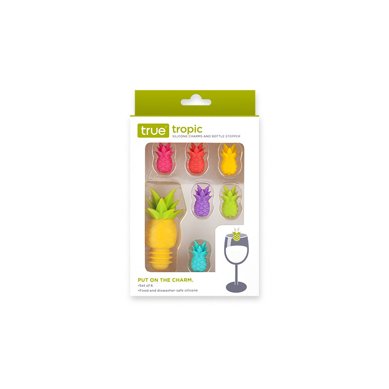 Breloques de vin et bouchon de bouteille en silicone Tropic