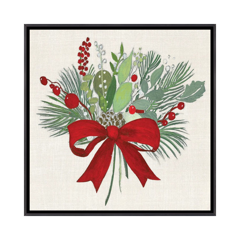 Merry Berry Bow - reproduction d'art murale - toile encadrée, H 18 po x l 18 po, Reproduction encadrée sans passe-partout