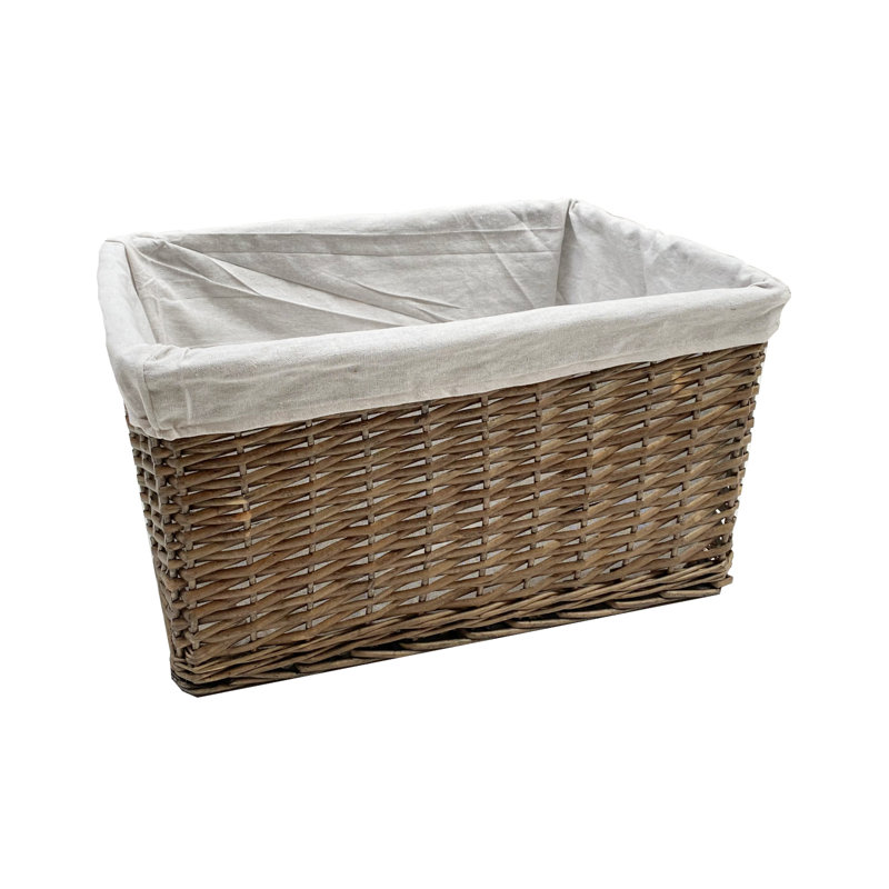 Brambly Cottage Wicker Decorative Basket, 32cm H x 58cm W x 43cm D, White