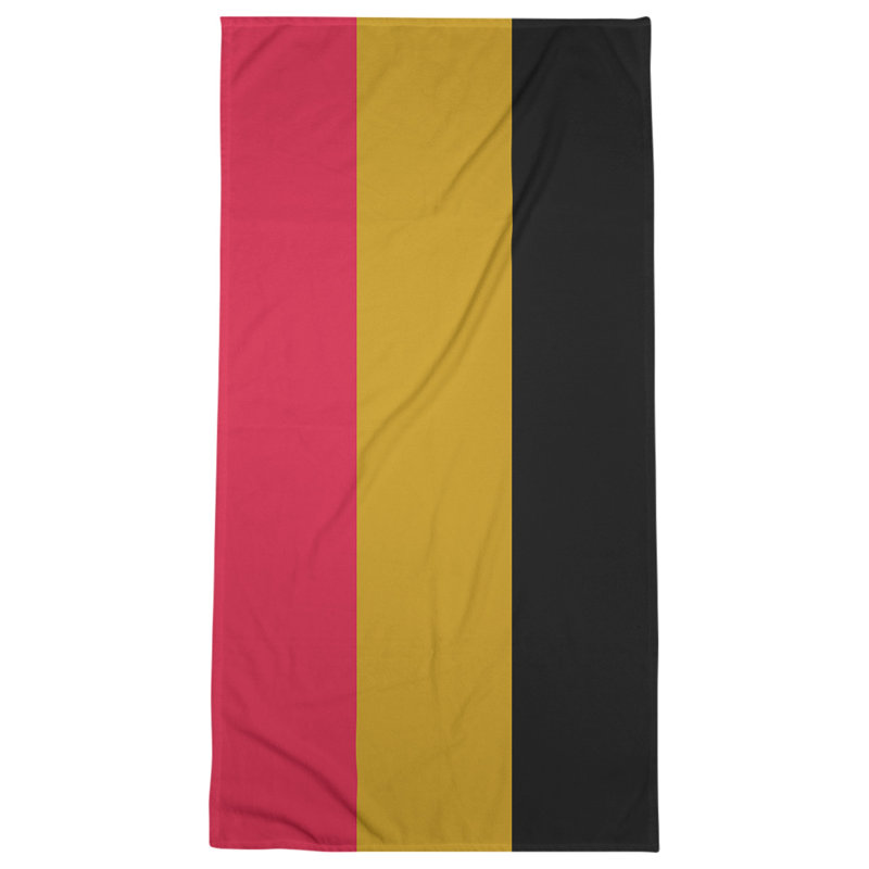 Lightweight Beach Towel, Microfiber, Red/Gold/Black