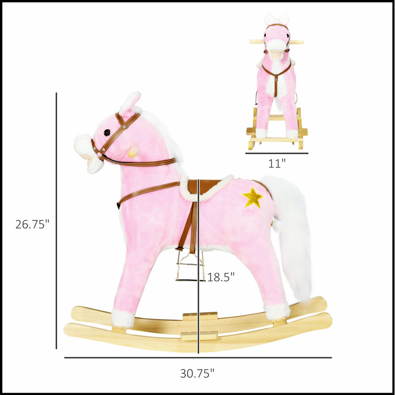 Cheval à bascule interactif avec son, selle confortable et conception robuste pour les tout-petits de 3 à 8 ans