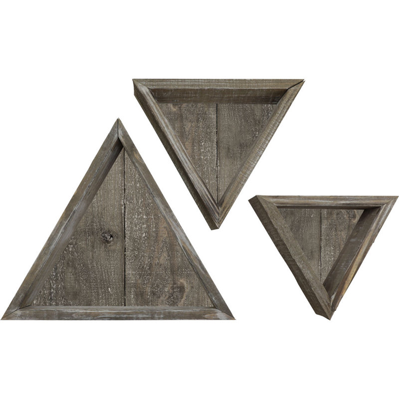 Triangle Accent Shelf with Adjustable Shelves, Pebble Gray