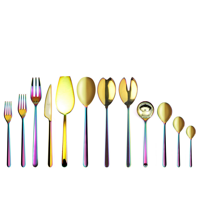 Linea Flatware Set - 67 Pieces - Rainbow, Rainbow