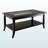 Kogan Espresso 1-Shelf Rectangular Coffee Table With Tempered Glass, 17.85" H X 39.8" W X 22" D