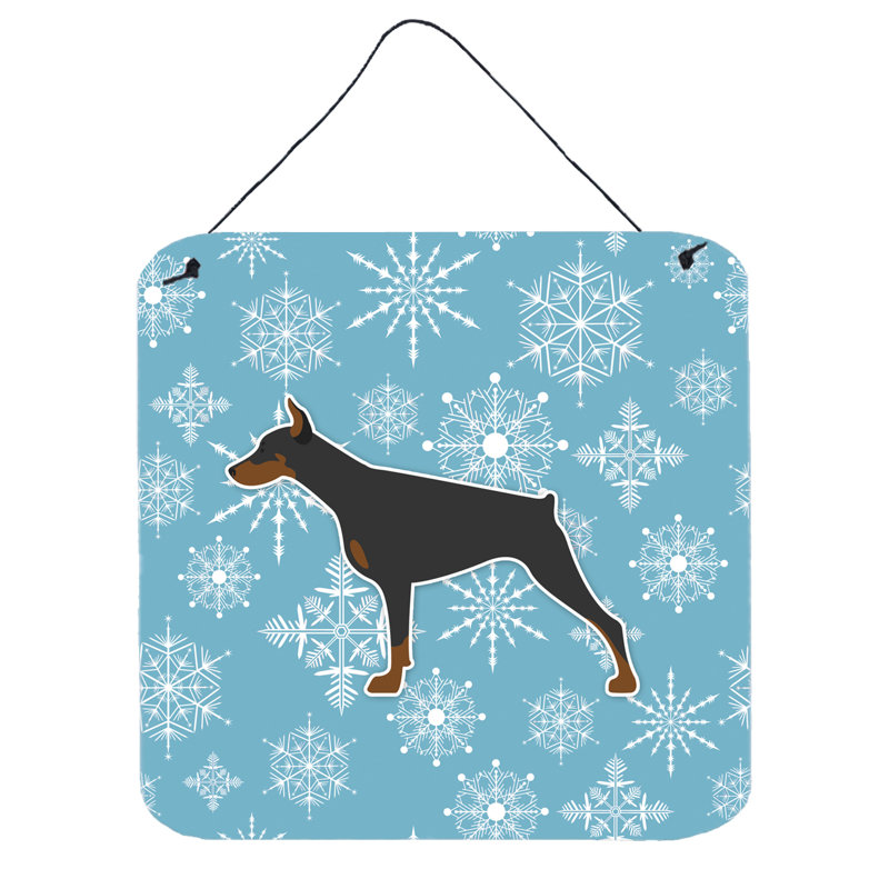 Décoration murale flocon de neige doberman pinscher