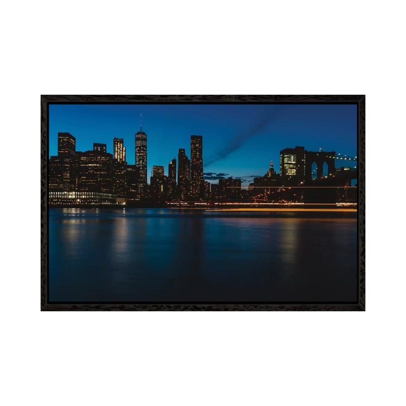 New York Lights II by Bethany Young - Print on Canvas, 45.72cm H x 66.04cm W x 3.81cm D, Black Framed