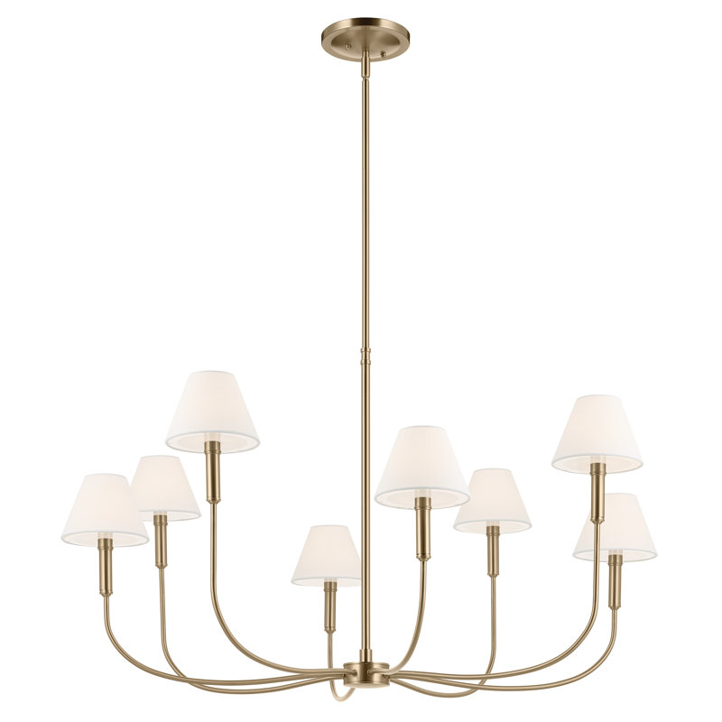 Lustre à bras traditionnel mis à jour, H 23 po x l 41,25 po x P 41,25 po, Bronze, 8
