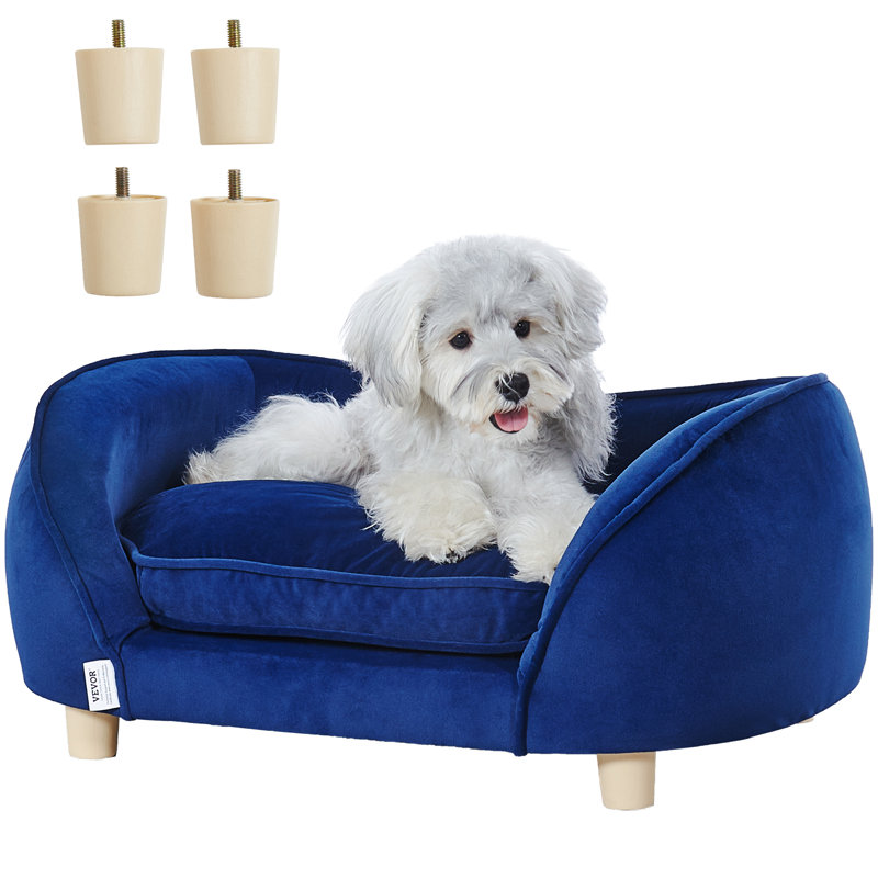 Velvet Pet Bed, Blue
