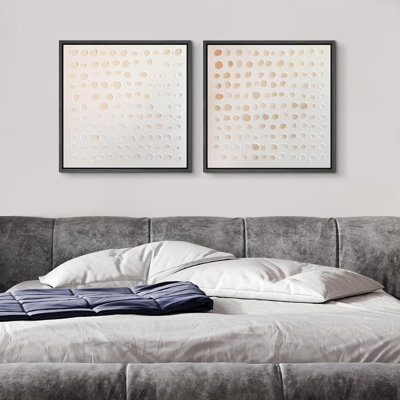 Beige et blanc, cercles abstraits, illustrations géométriques, art moderne, peinture relaxante / calme