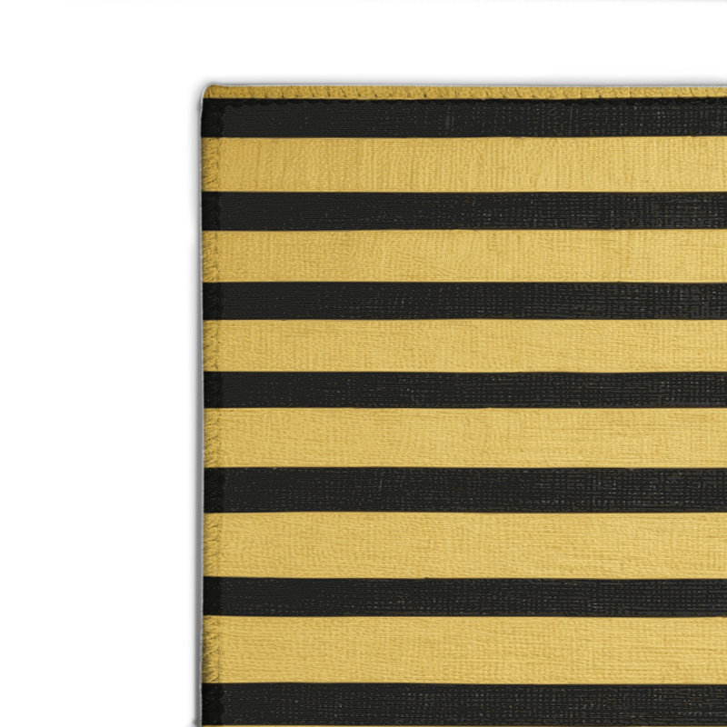 Tapis intérieur / extérieur brun HorizontalStripes, Rectangulaire 2 pi x 3 pi